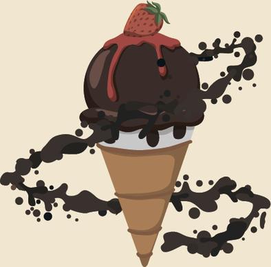 chocolate ice cream vintage cards vectors set