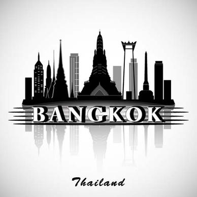 bangkok city background vector