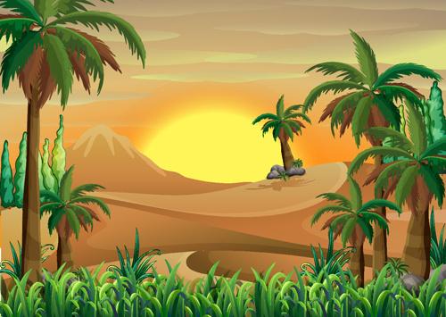 background desert design elements vector