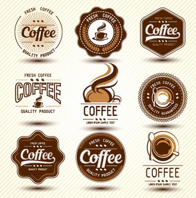 original design coffee labels vector