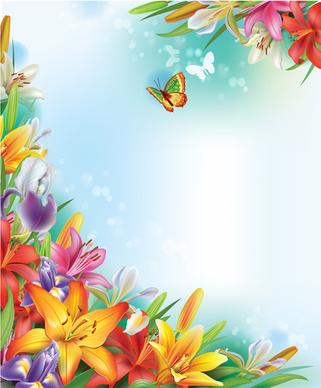 beautiful lilies art background design