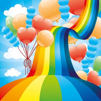 beautiful rainbow colorful bakcgrounds vector