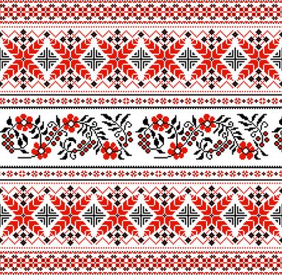 ukraine style fabric pattern vector