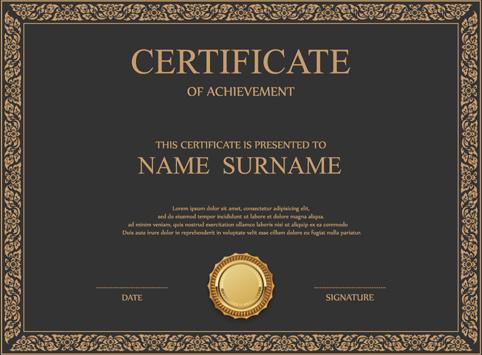 vintage frame certificate template vectors