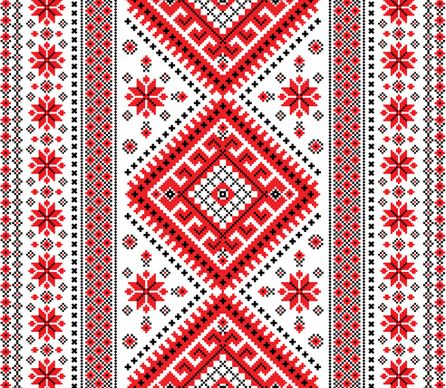 ukrainian styles embroidery patterns vector set