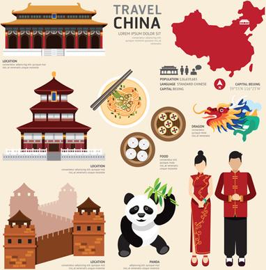 travel and cultural elements vector