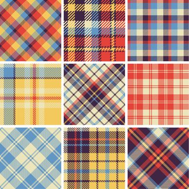 plaid fabric patterns seamless vector