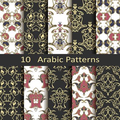 vector arabic style seamless patterns