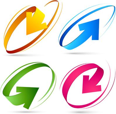 set of colored arrows vector