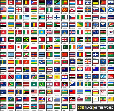 vector world flags design elements set