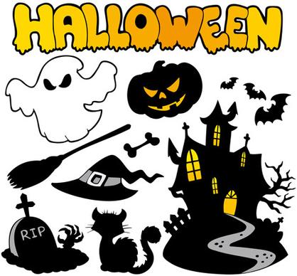 halloween series silhouette art vector