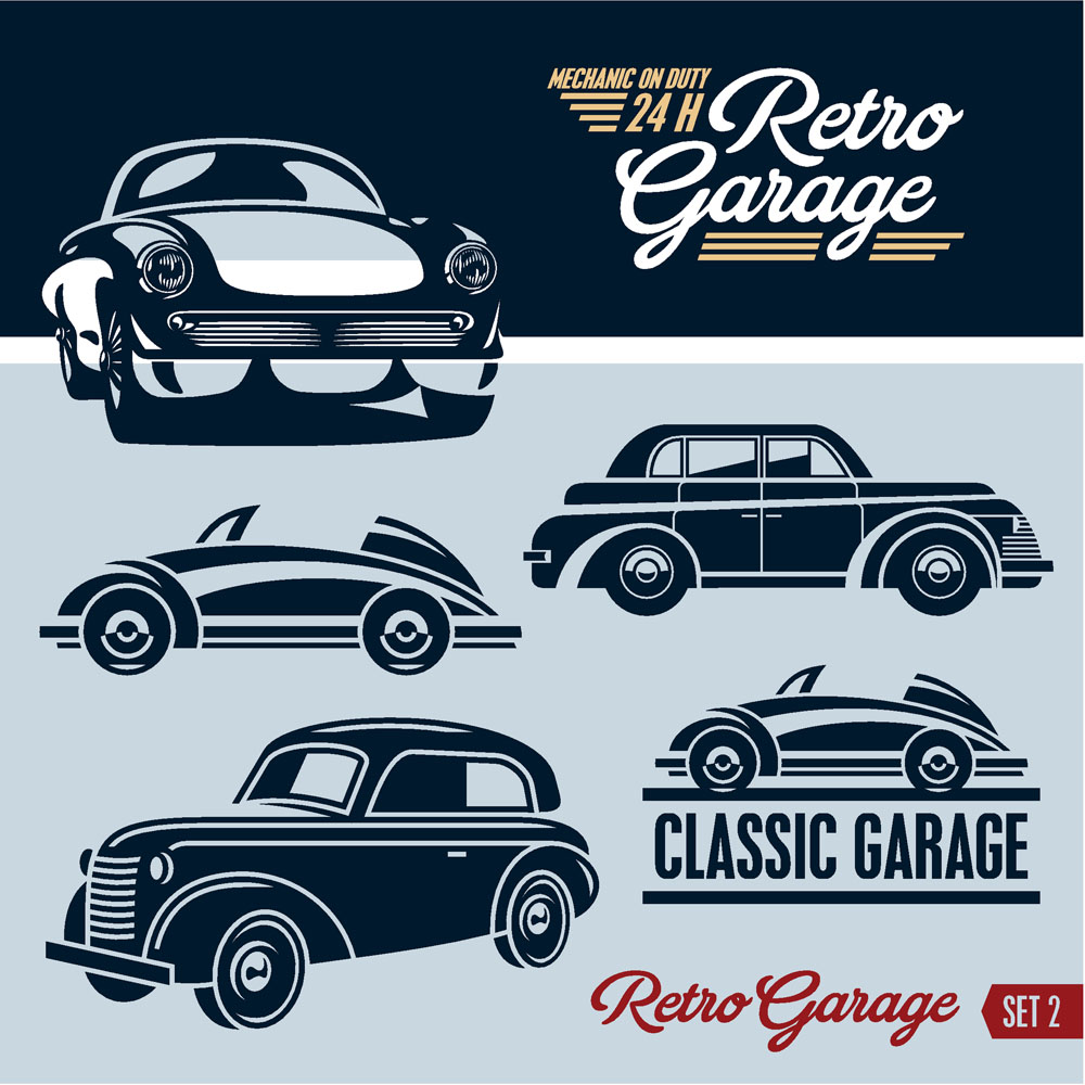 retro garage logos creative design