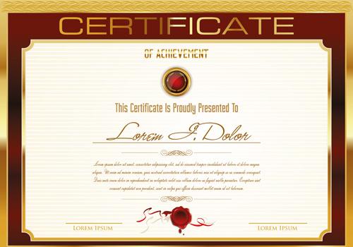 golden frame certificate template vector