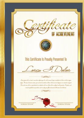 golden frame certificate template vector