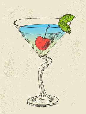 retro cocktail design vector set