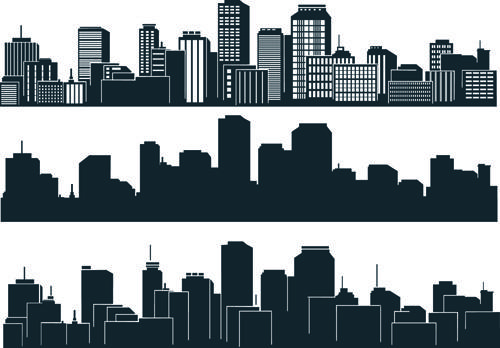 black with white city building design vector