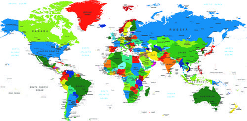 vector world map design graphics set