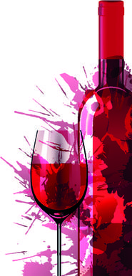 wine bottle with splash effect vector