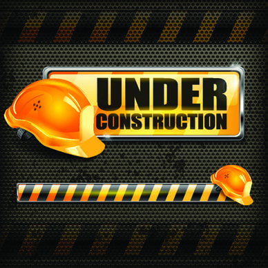 under construction design elements vector