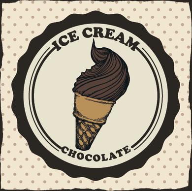 chocolate ice cream vintage cards vectors set