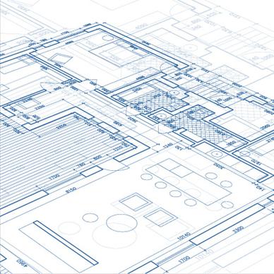 creative architectural blueprint background vector