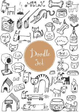 doodle vector set