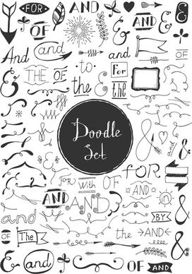 doodle vector set