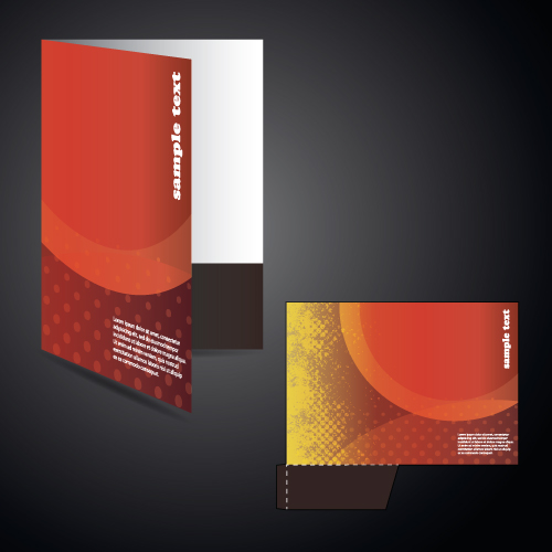 vector layout folder cover design set