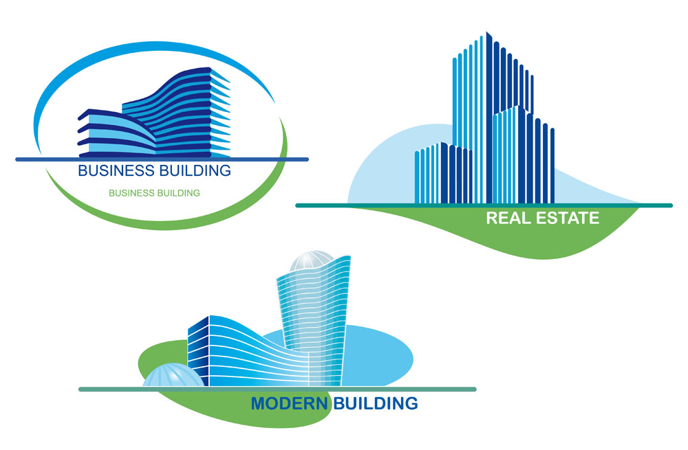 real estate building design elements vector