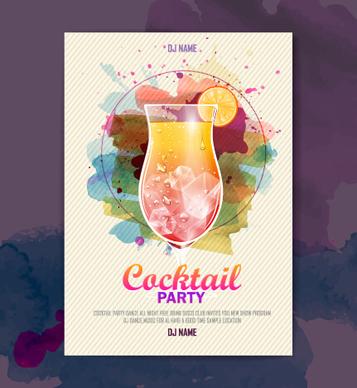 vector cocktail party poster design graphics set