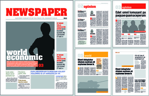 typesetting newspaper vector templates