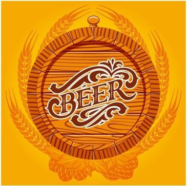 yellow style beer menu cover design vector