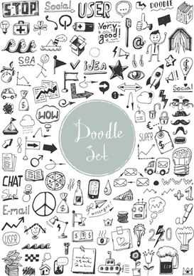 doodle vector set