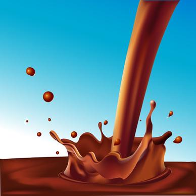 chocolate milk splashes vector design