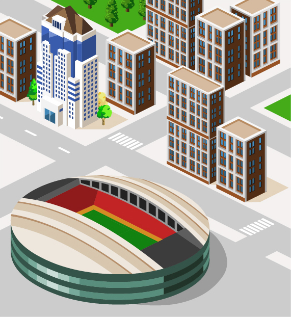 3d city building model vector set