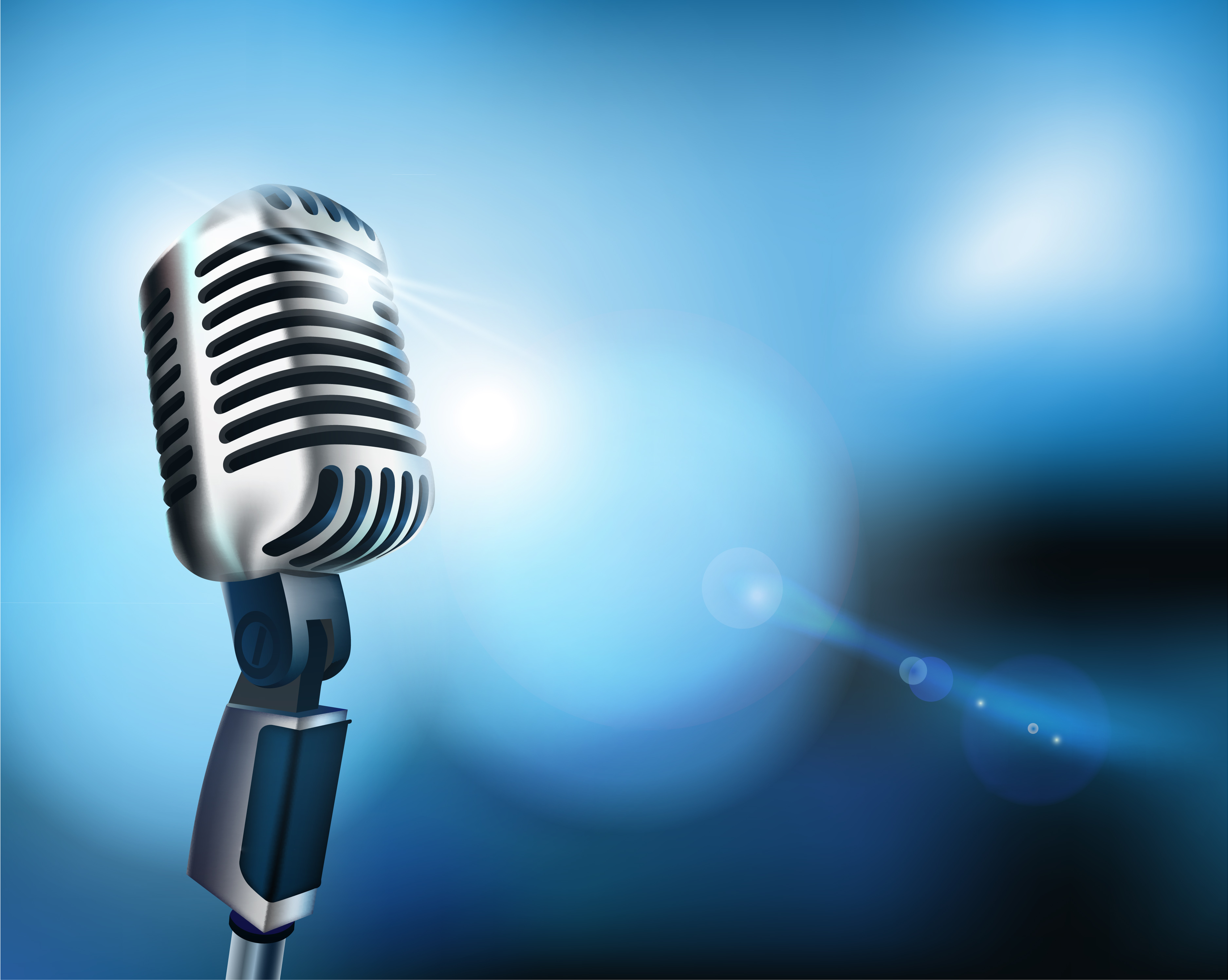 vector set of microphone design elements graphics