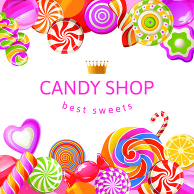 candy with sweet shop background vector