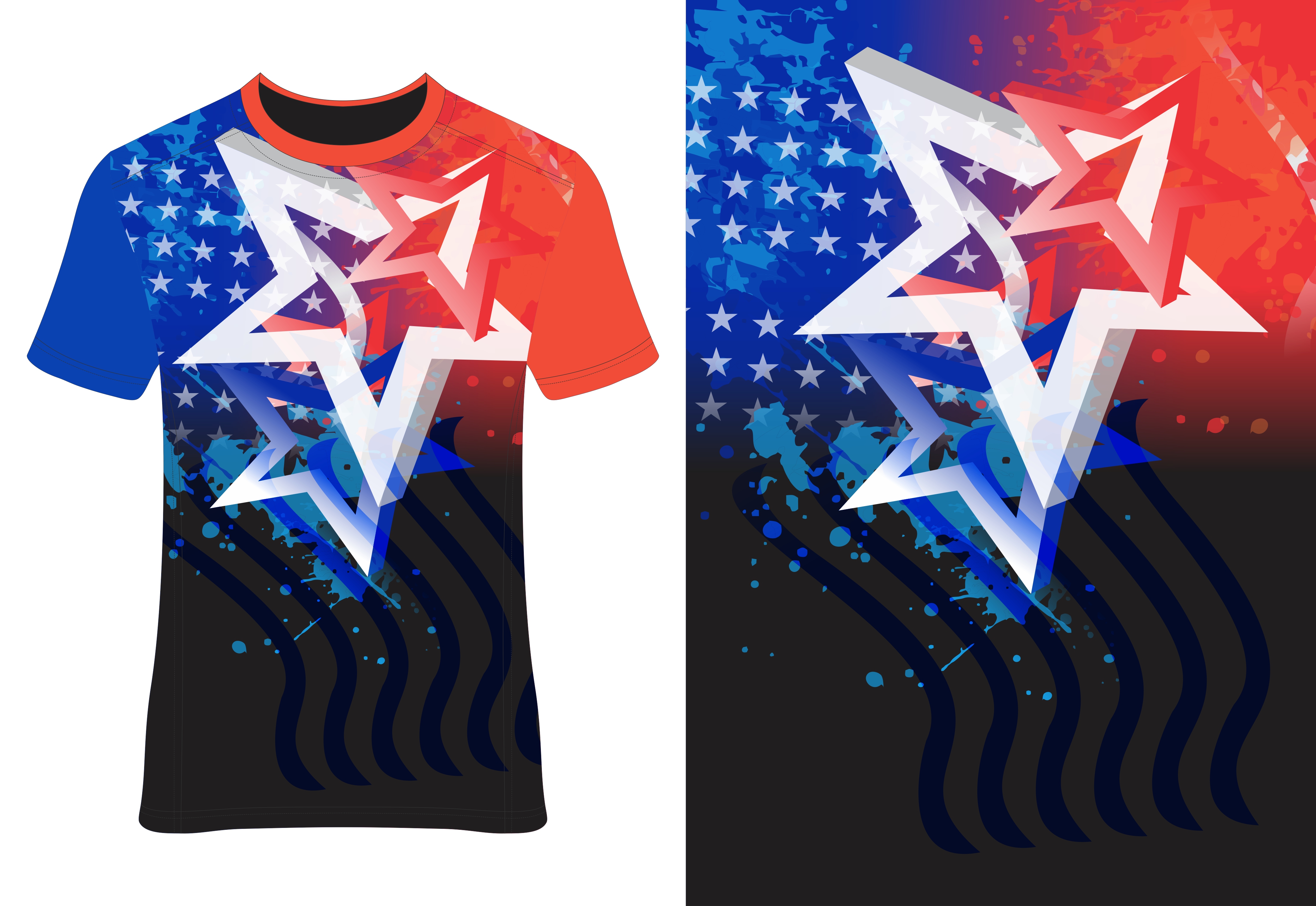 tshirt  star model template contrast 3d shape