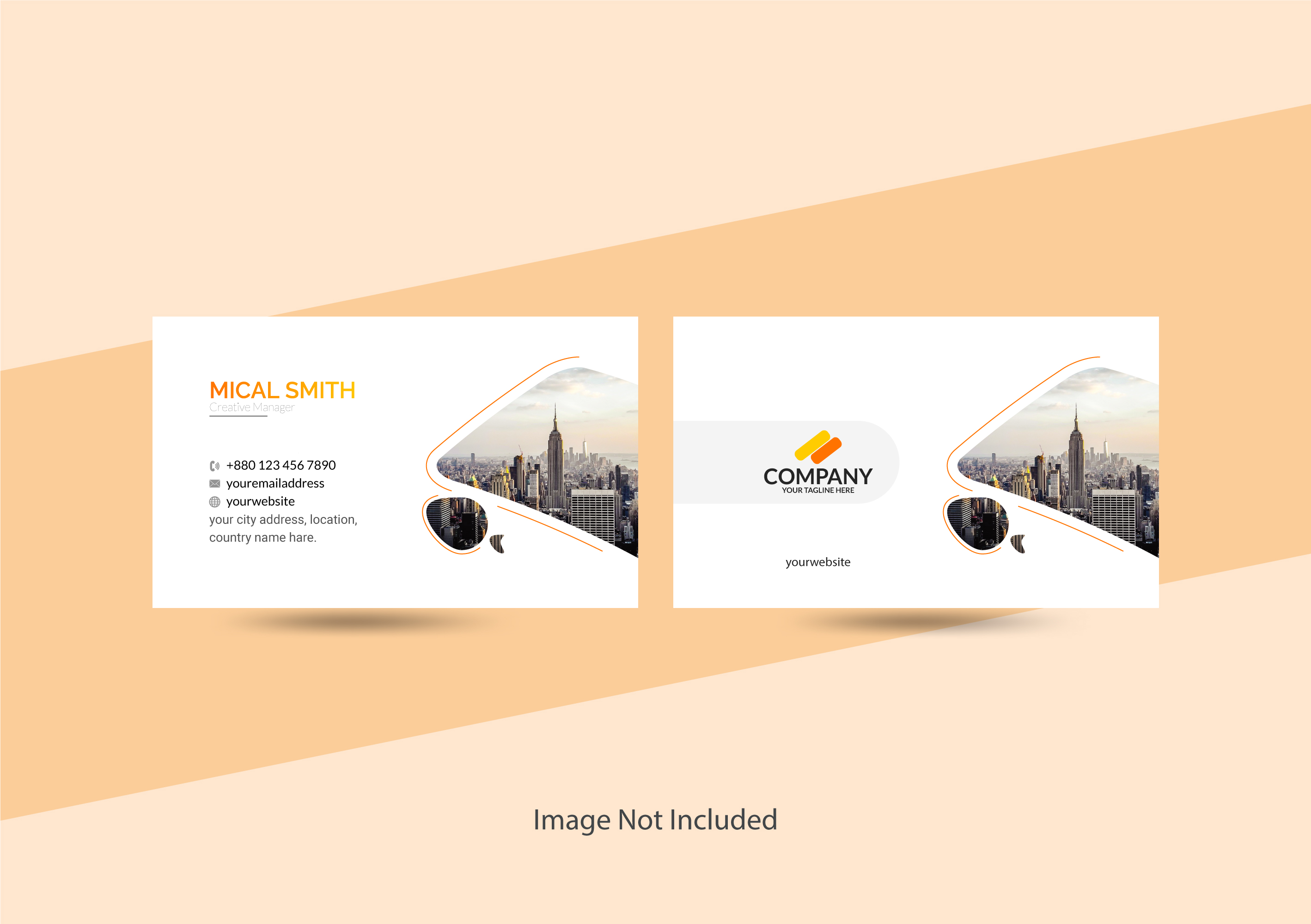 business card template elegant bright city scene 