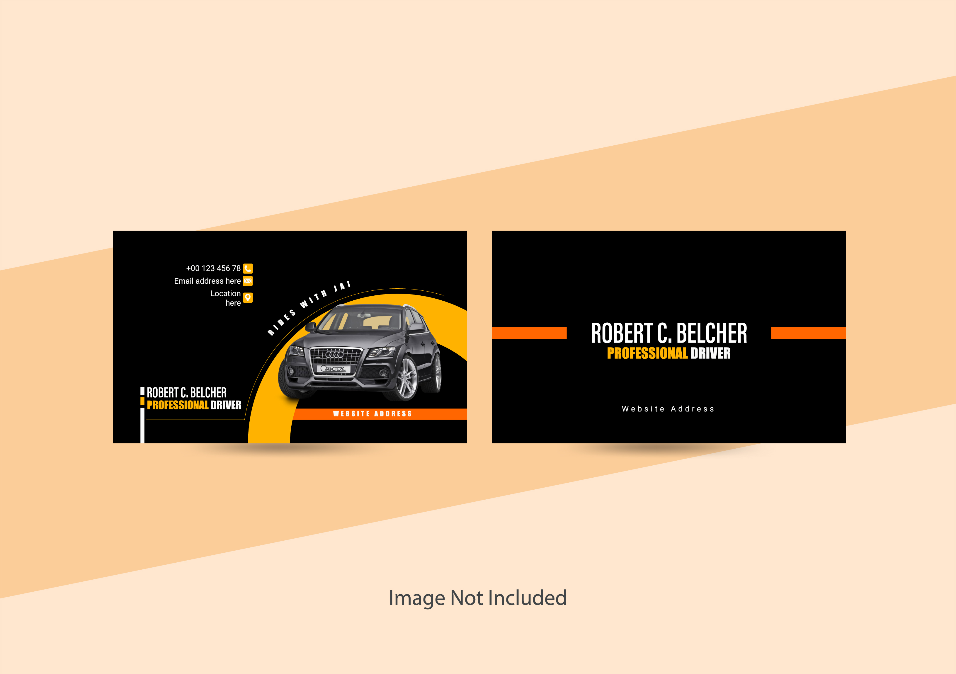 car business card template elegant dark plain 