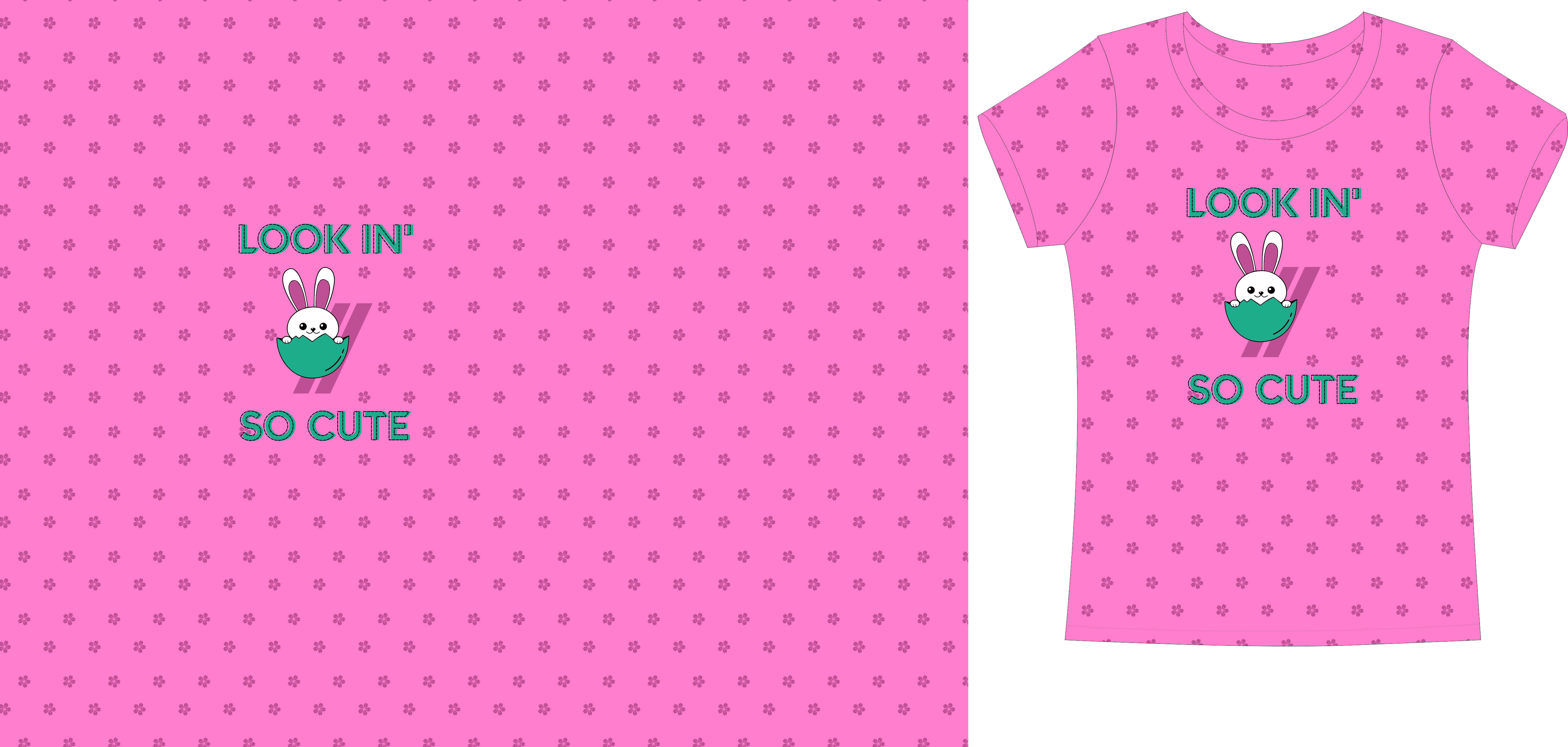 tshirt template cute bunny decor