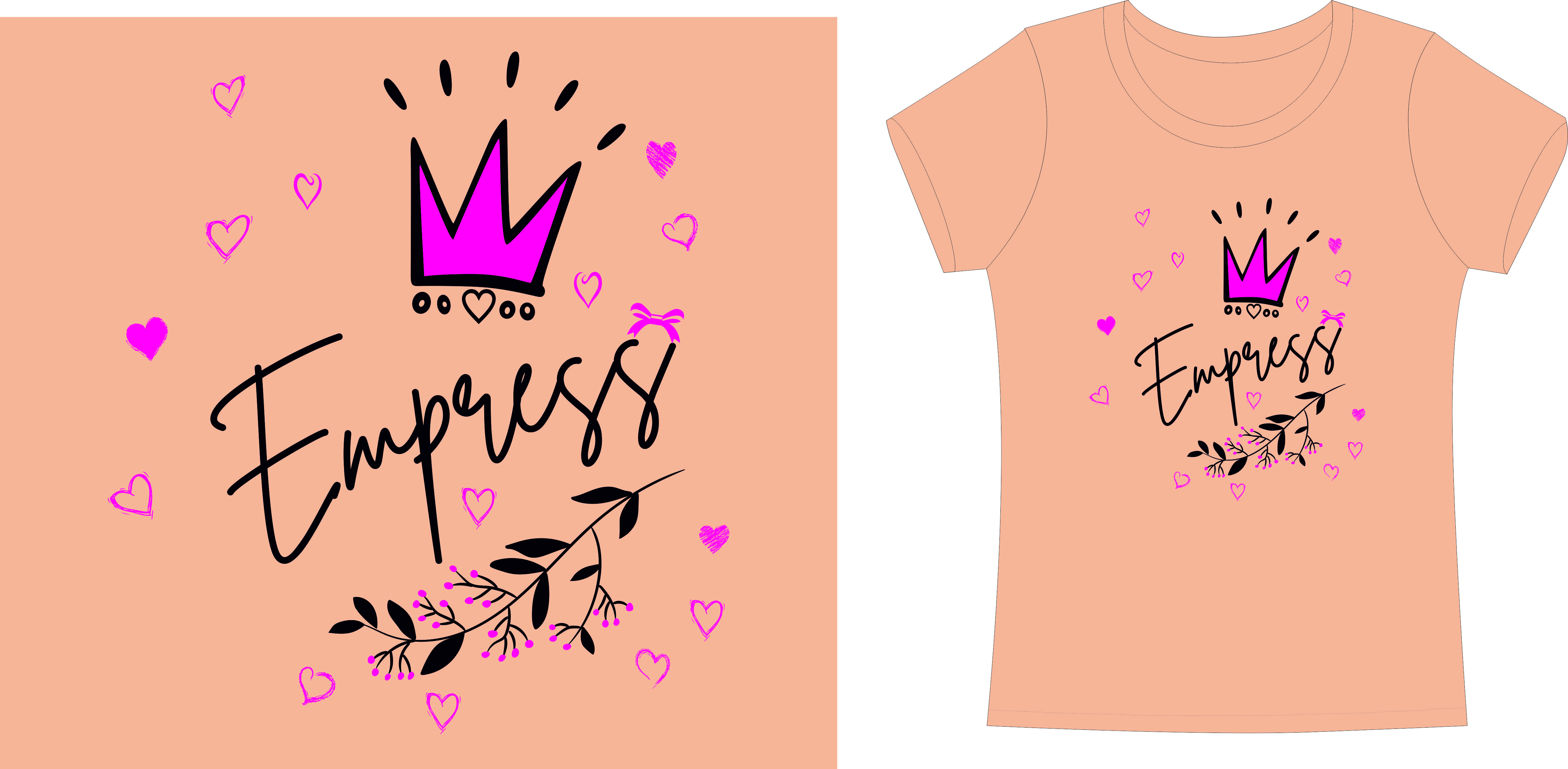 tshirt template dynamic crown floral handdraw