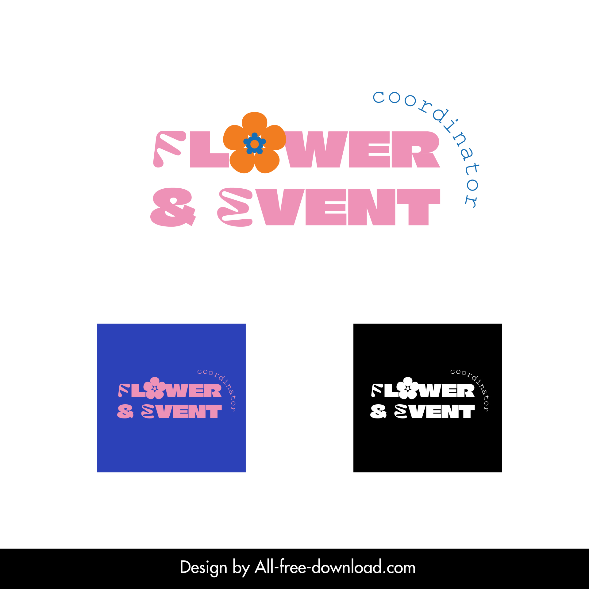  flower seller logo stylized texts petal decor