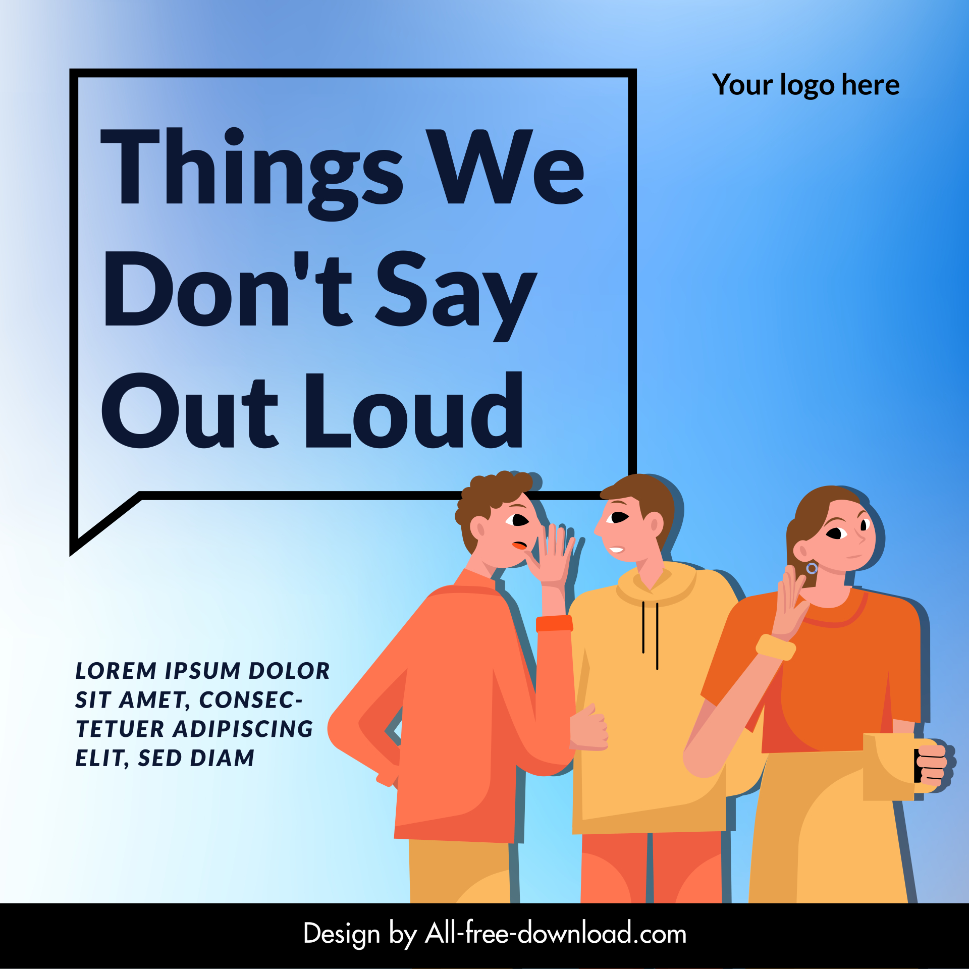 things we dont say out loud poster funny cartoon speech bubble 