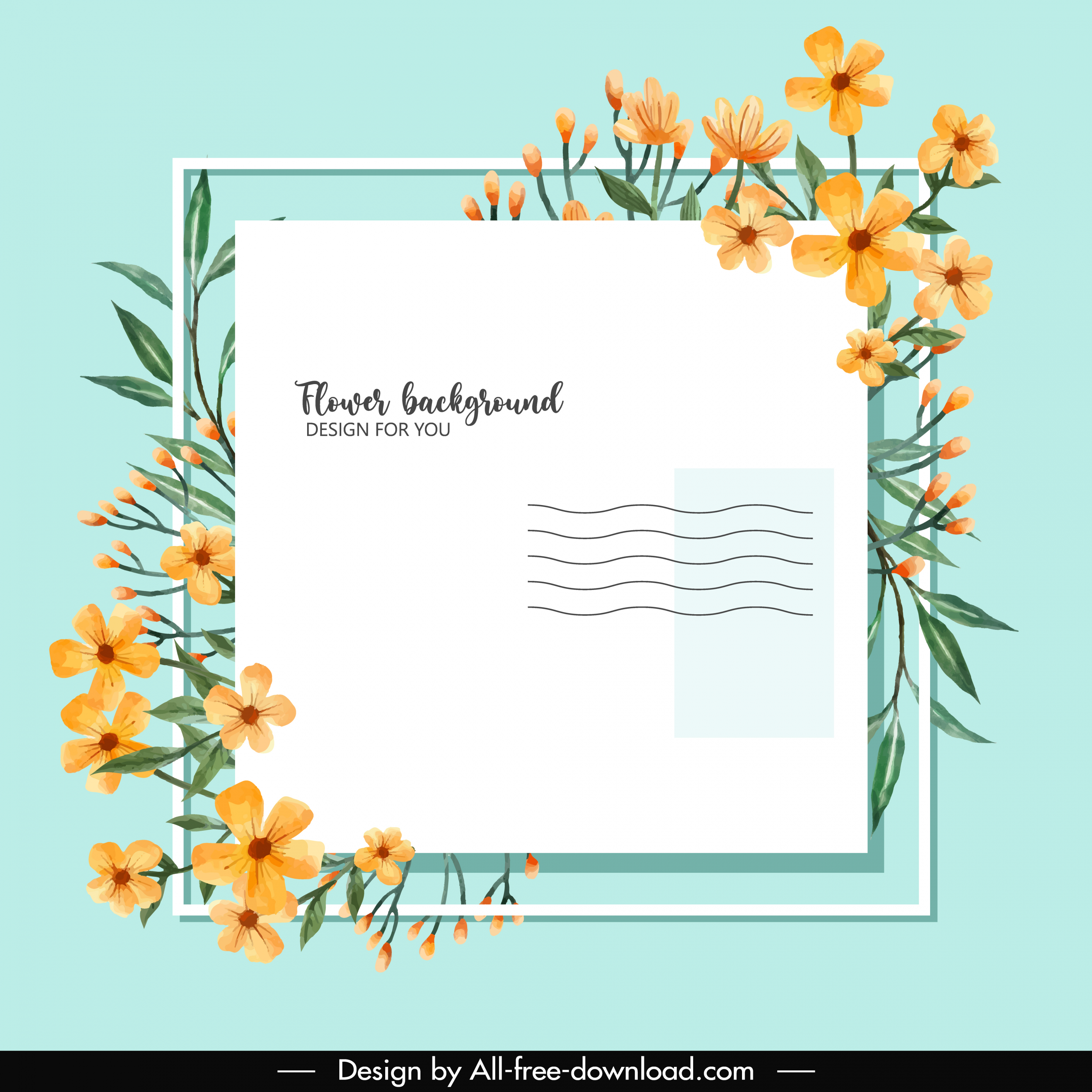 envelope background template elegant botanical decor