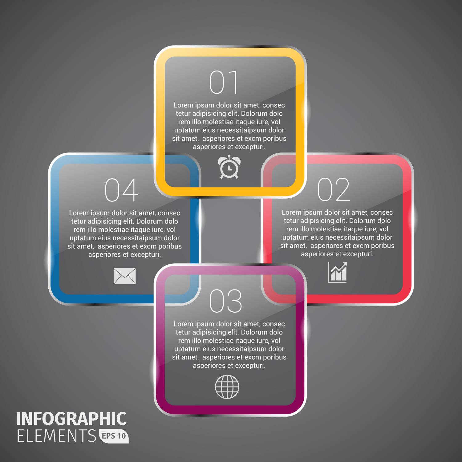 glossy cycle diagram graphs infographics