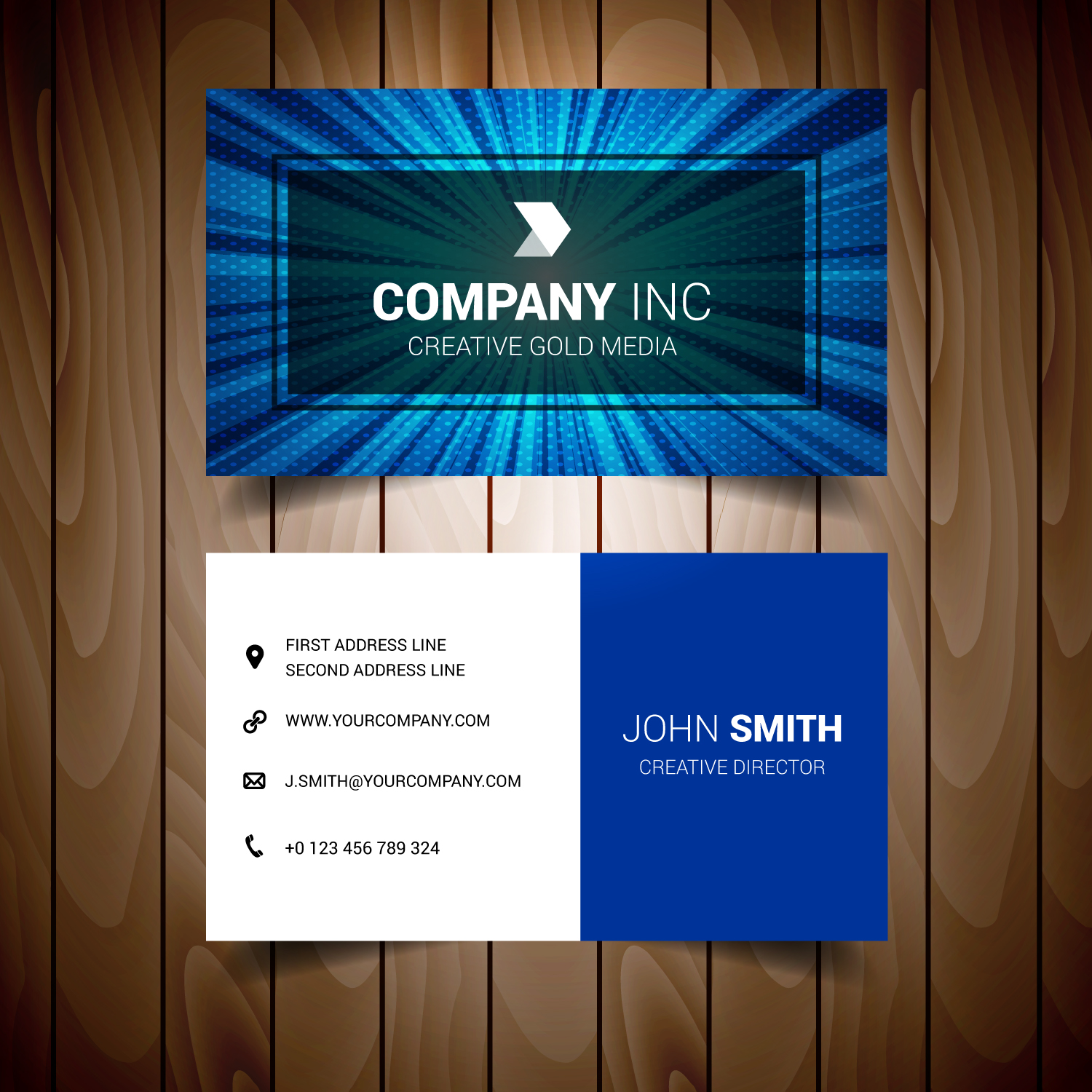 blue elegant business card