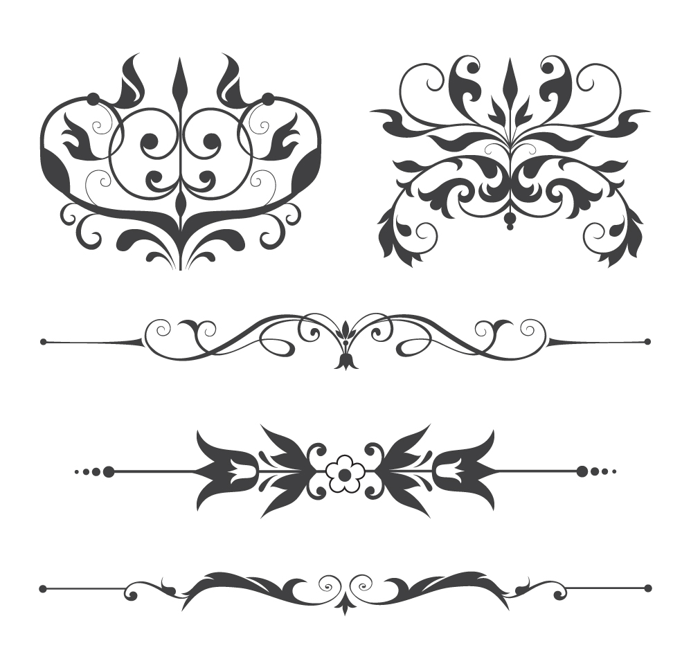 floral and swirls ornaments