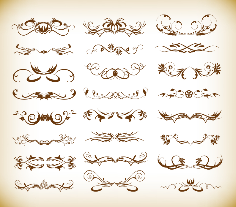 decorative elements vector graphic set