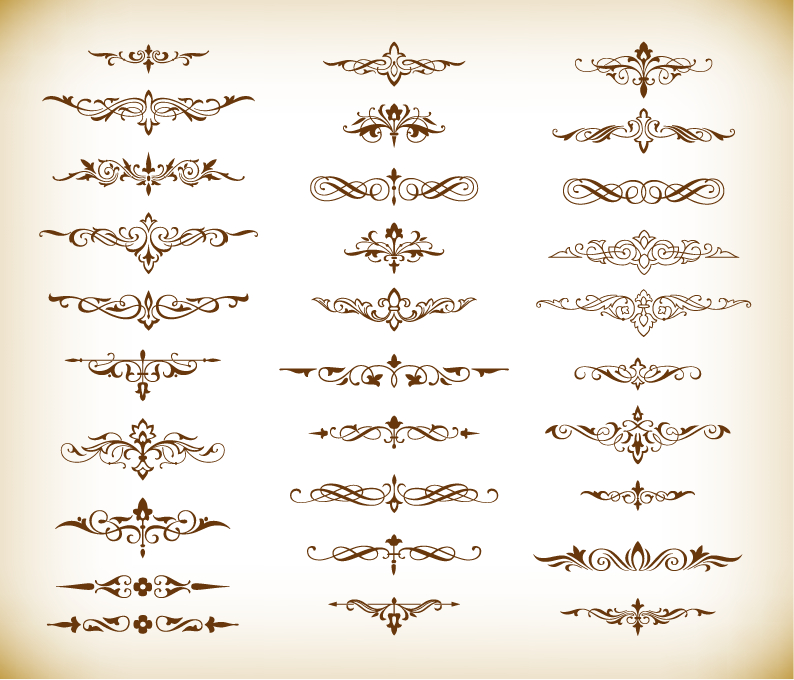 decorative elements vector graphics set